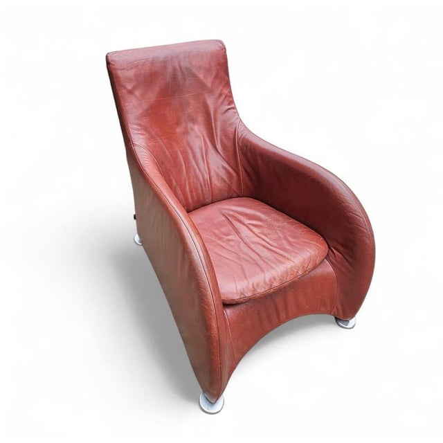 Brown Leather Lounge Chair by Gerard Van Den Berg for Montis, 1990s For Sale - Image 18 of 18