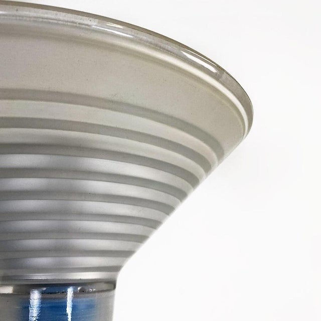 Italian Modern Light Blue Metal and Glass Floor Lamp, 1980s For Sale - Image 6 of 15