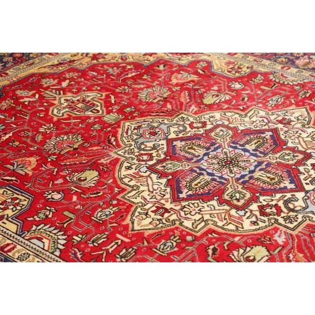 Textile Middle Eastern Hand-Knotted Tabriz Rug For Sale - Image 7 of 11