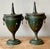 French Vintage Boho Patinated French Tole Urns - A Pair For Sale - Image 3 of 8