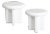 Pair of Bodene Round Ivory Cast Resin Side Tables by Vuue For Sale