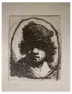 Charles Amand Durand after Rembrandt, Self-Portrait in a Fur Cap, Engraving, 19th Century