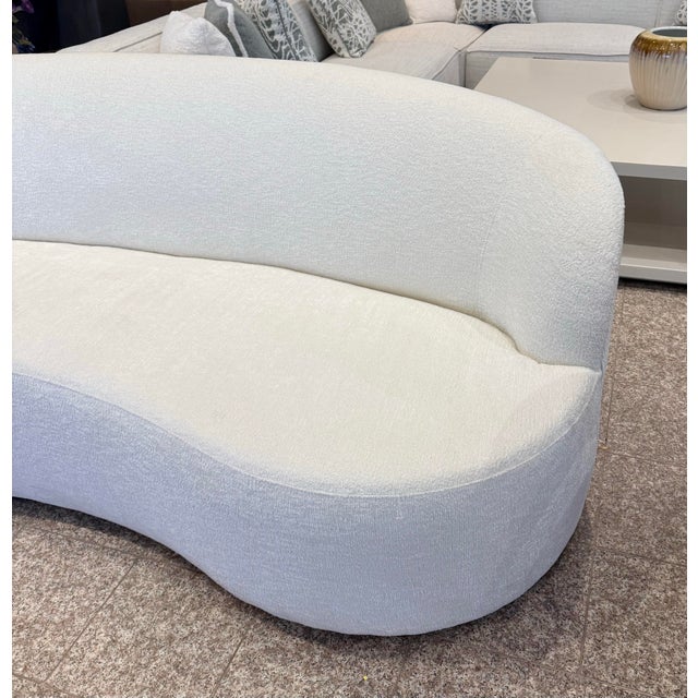 Textile New Bernhardt Mid Century Style Curved Cloud Sofa For Sale - Image 7 of 11