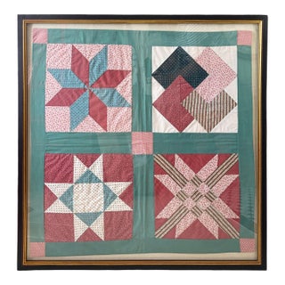 Framed Pieced Quilt Panel For Sale