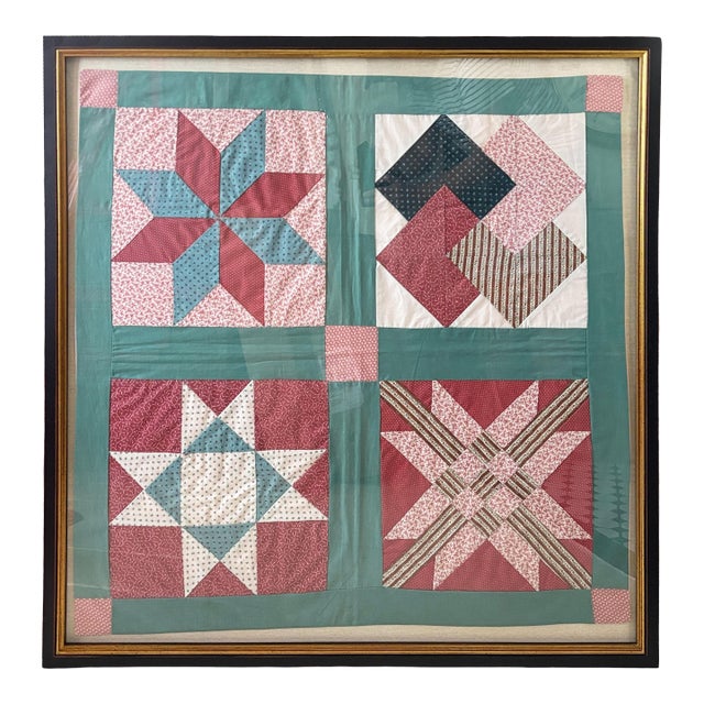 Framed Pieced Quilt Panel For Sale