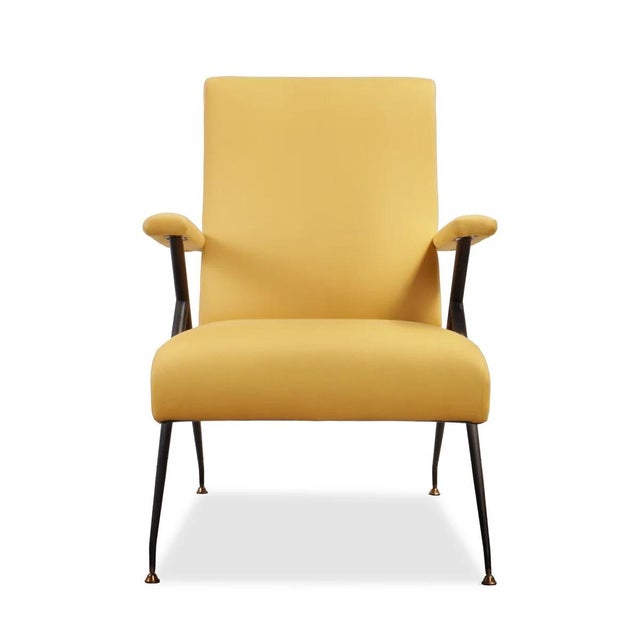 The Vintage Mid Century Italian Gio Ponti Style Armchair captures the refined elegance of Italian modernist design with...