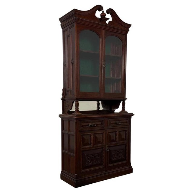Antique 19th Century Victorian Mahogany Bookcase For Sale - Image 4 of 13