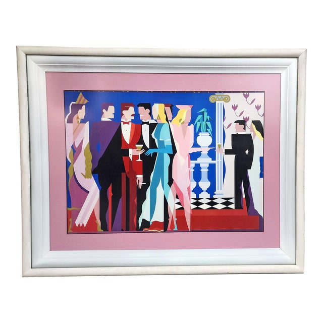 1984s Limited Edition Framed Serigraph 'Night People I' by Italian Artist Giancarlo Impiglia, United States For Sale