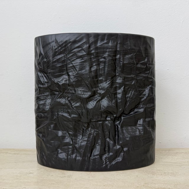 Bisque Black Porcelain Paper Relief Vase by Martin Freyer for Rosenthal, 1970s For Sale - Image 17 of 17