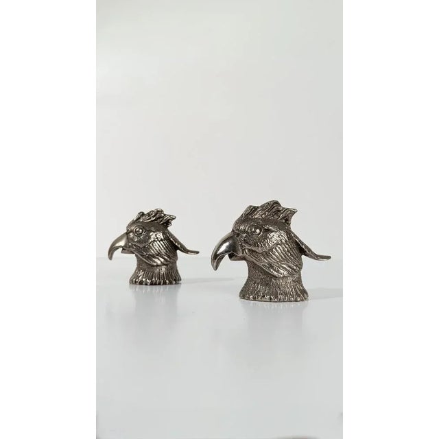 Gold Vintage Silver Plated Parrot Head Bottle Opener in the style of Gucci, 1970s For Sale - Image 8 of 18