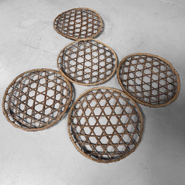 Japanese Bamboo Zaru Drying Trays, 1930, Set of 5 For Sale - Image 13 of 13