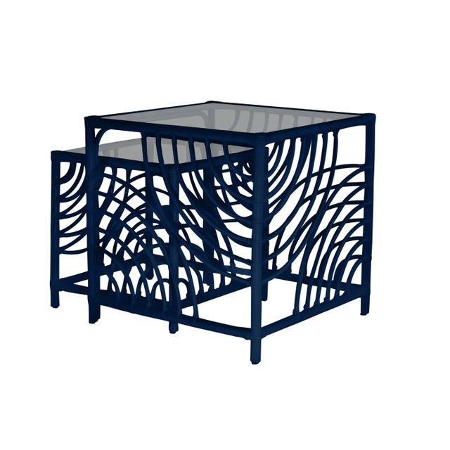 Swirl Nesting Tables - Navy Blue For Sale In West Palm - Image 6 of 6