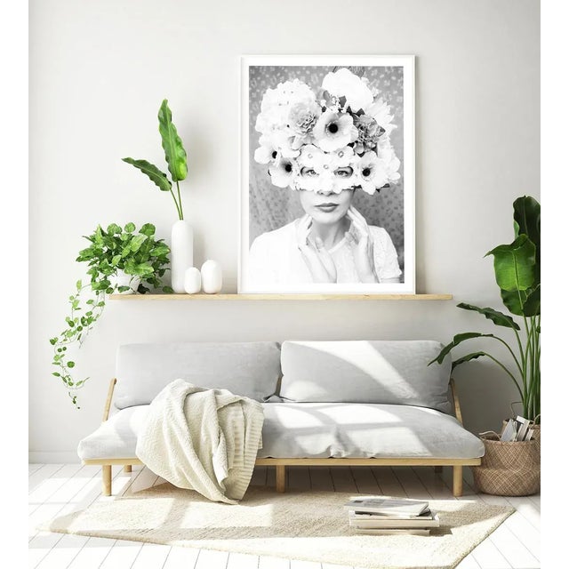 Contemporary 'Masquerade' Black and White Contemporary Botanical Portrait Photograph, 30 X 45" Fine Art Photography Print For Sale - Image 3 of 7