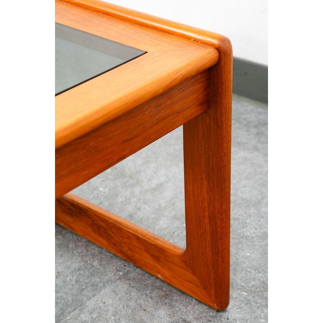 Brown Mid Century Danish Modern End Table Teak Glass Side Nightstands Komfort MCM For Sale - Image 8 of 12