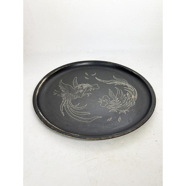 Black Painted Metal Tray, France, 1960 For Sale - Image 3 of 11