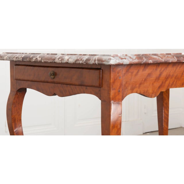 Early 19th Century French 19th Century Birch Writing Table With Red Marble Top For Sale - Image 5 of 11