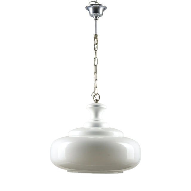 Vintage Chandelier in Metal, Wood & Glass, 1950s For Sale