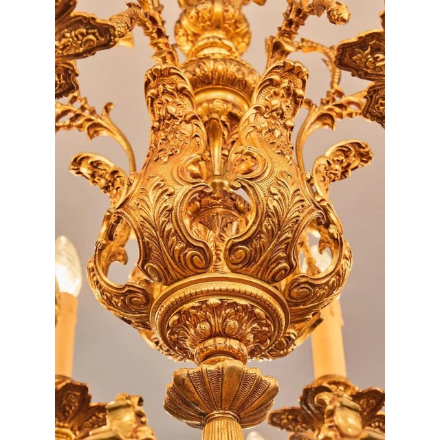 Historic Cast Eighteen Bulbs Chandelier from the Castle For Sale - Image 12 of 13