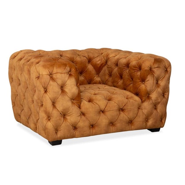 Chesterfield Armchair in Gold, Yellow and Ochre Fabric from Kare Design For Sale - Image 14 of 14