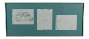 1980s Sketchbook Drawings from Brittany By Red Grooms, Framed