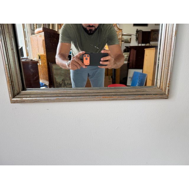 Wood 1970s Hollywood Regency Sculpted Silver Wood Wall Mirror by Bassett For Sale - Image 7 of 12
