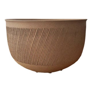 1970s Bruno Gambone Oversized Incised Bowl For Sale