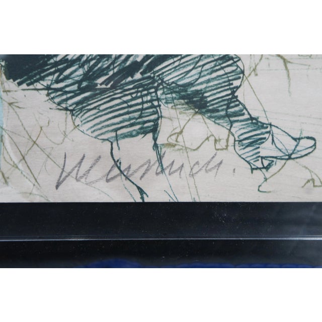 Vintage Renaissance Sketch Lithograph of Scholars Philosophers in an Acrylic Frame For Sale - Image 10 of 13