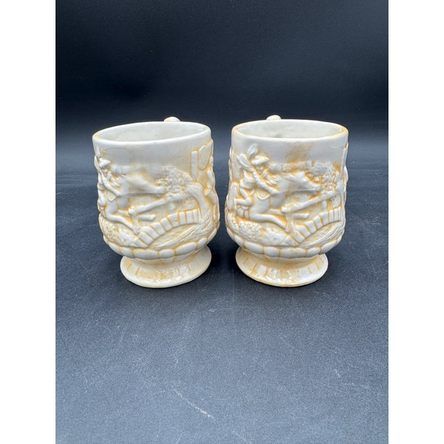 Figurative Vintage Carved Tam O'Shanter Eh the Witches Pursuit Coffee Tea Mugs Set of 2 For Sale - Image 3 of 8