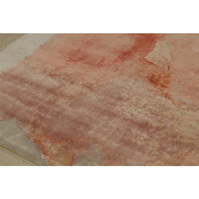 2010s Rug & Kilim’s Abstract Rug in Peach Watercolor Pattern For Sale - Image 5 of 7