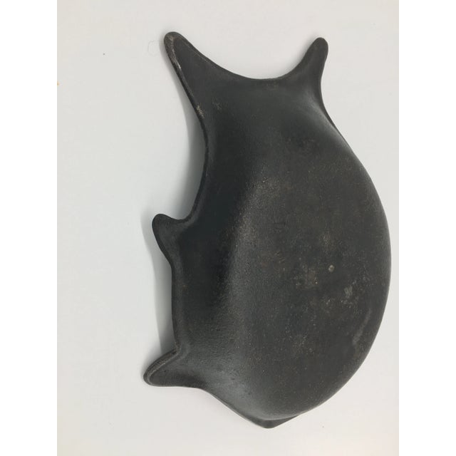 Mid 20th Century Vintage Japanese Cast Iron Black Fish Tray For Sale - Image 5 of 9