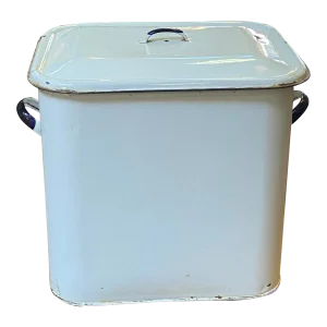 Vintage Enameled Bread Bin W/ Lid C.1920