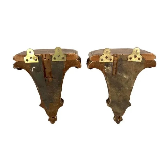 Pair of 19th Century Italian Gilt Wall Brackets For Sale In Tampa - Image 6 of 7