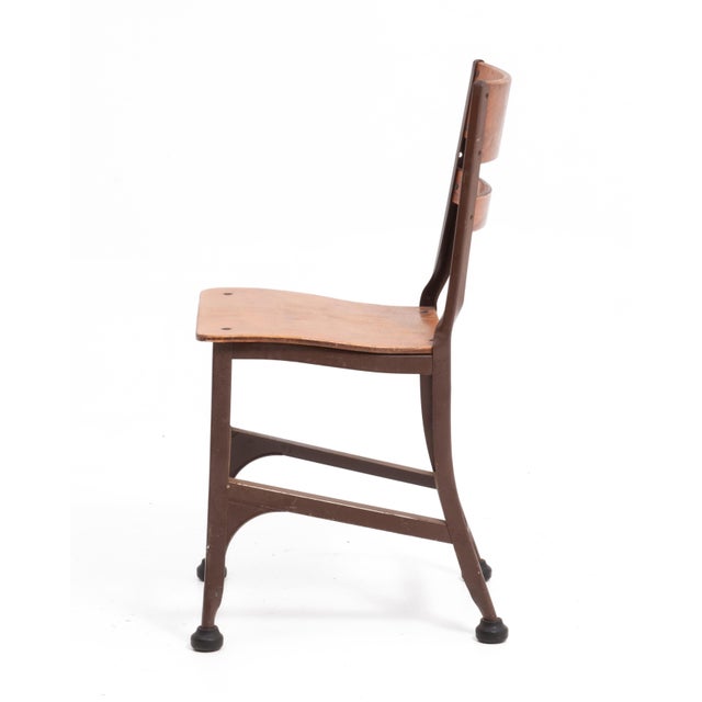 Wood Toledo Industrial Metal Furniture Company Chairs Steel Frame Plywood Seat a Set of Four For Sale - Image 7 of 18