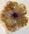 Blue 400 Carat Natural Agate, Amethyst, Ruby and Emerald Big Flower Pin 14K Gold For Sale - Image 8 of 18