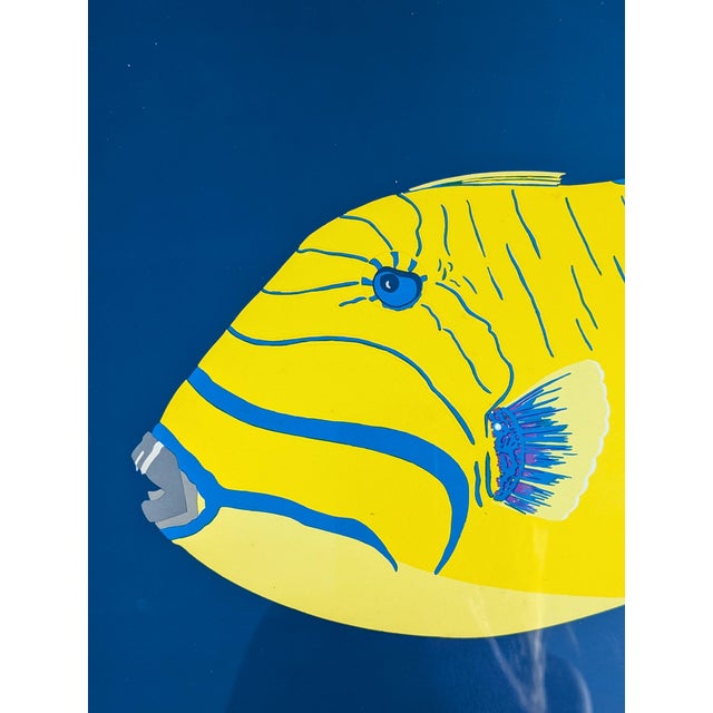 Late 20th Century Vintage 1980s Pop Art Aquatic Serigraph Framed For Sale - Image 5 of 13