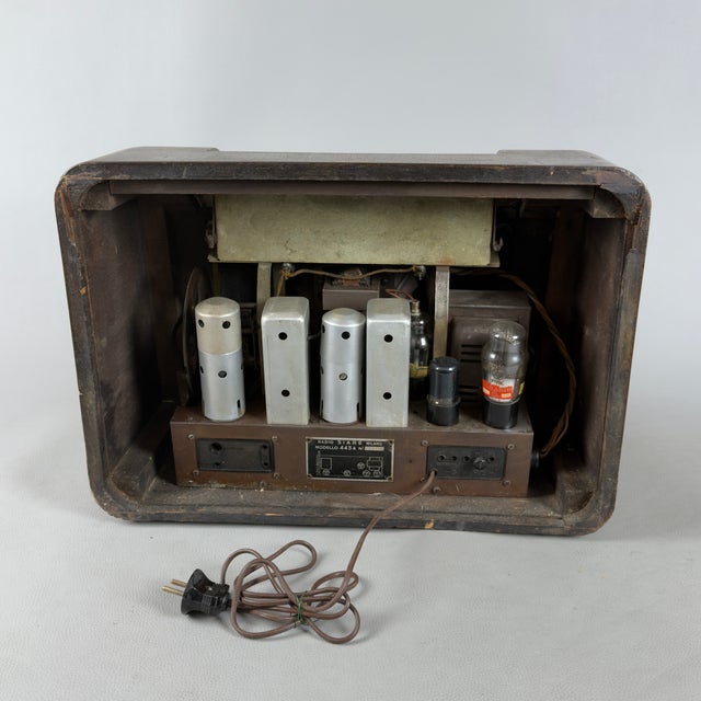 Vintage Model 443 A Valve Radio in Radica Wood from Siare, Milan, Italy For Sale - Image 4 of 14
