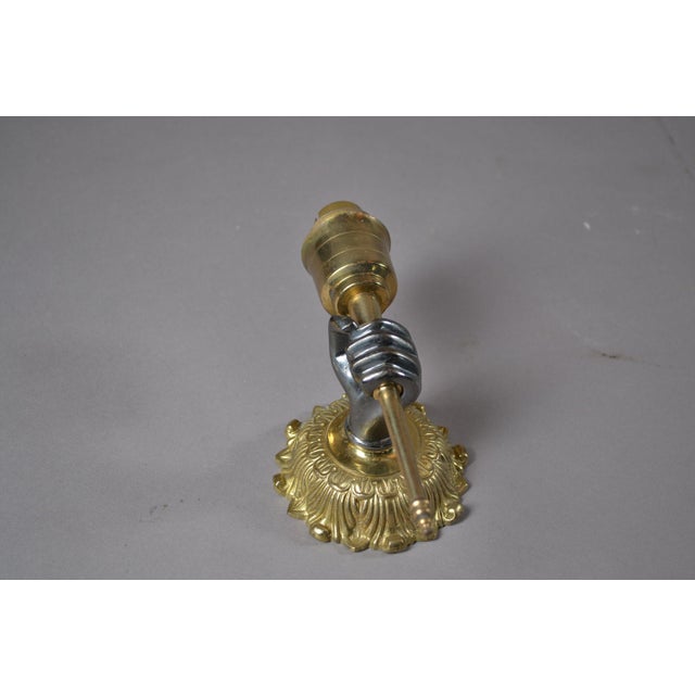 Metal Art Deco French Bronze Bathroom Fixture Set with Fist Motifs, 1930s, Set of 7 For Sale - Image 7 of 9