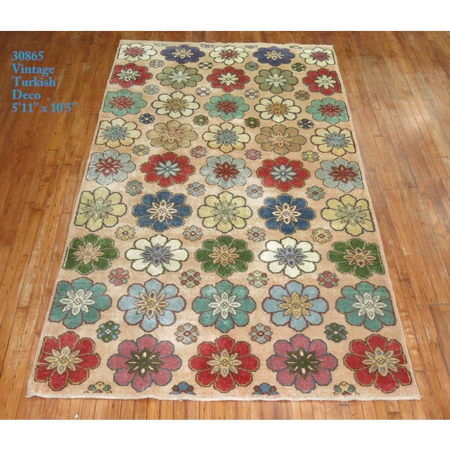 Vintage Turkish Deco Rug - 5'11" x 10'5" For Sale - Image 10 of 18