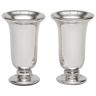 Mercury Glass Vases by Varnish - a Pair For Sale