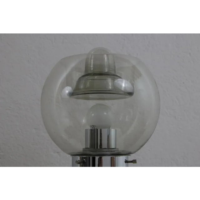 Space Age Italian Birillo Table Lamp in Glass and Steel from Mazzega, 1960s For Sale - Image 11 of 12
