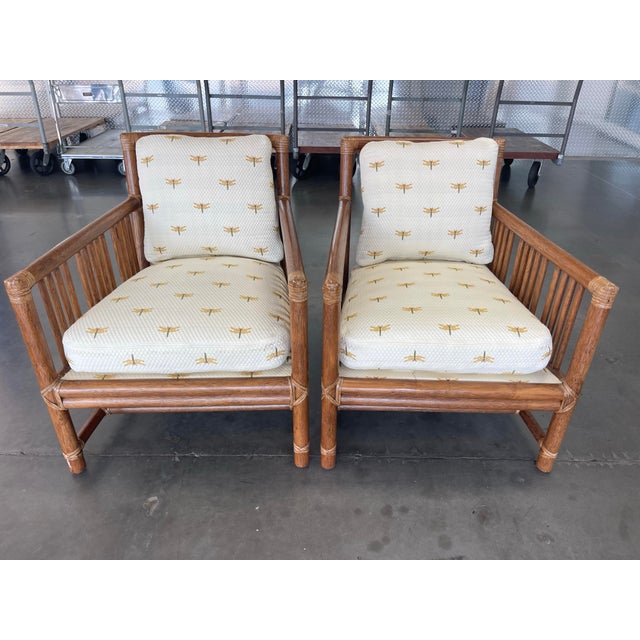 Brown Vintage McGuire San Francisco Rattan Lounge Chairs, a Pair For Sale - Image 8 of 12