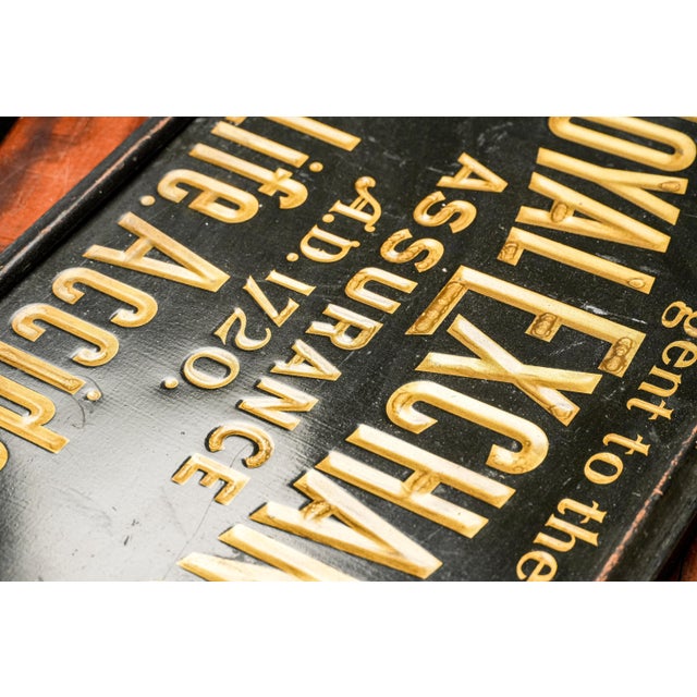 Rare Royal Exchange Assurance Antique Pressed Metal Advertising Sign Wall Decor For Sale - Image 10 of 14