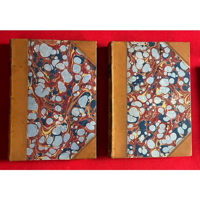 Antique 19th century leather bindings - set of four volumes. "The Church of England A History for the People" by the Dean...