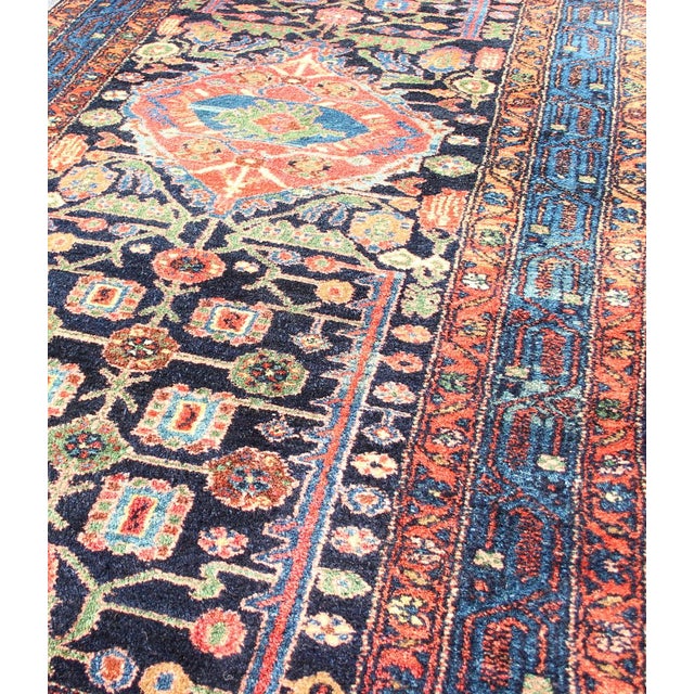 Textile Antique Persian Hamadan Rug With Vibrant Geometric Floral Motifs 3'4 X 6'4 For Sale - Image 7 of 10