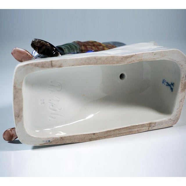 Art Nouveau Tobogganers Figure Group by Alfred Koenig for Meissen, Germany, 1912 For Sale - Image 6 of 8