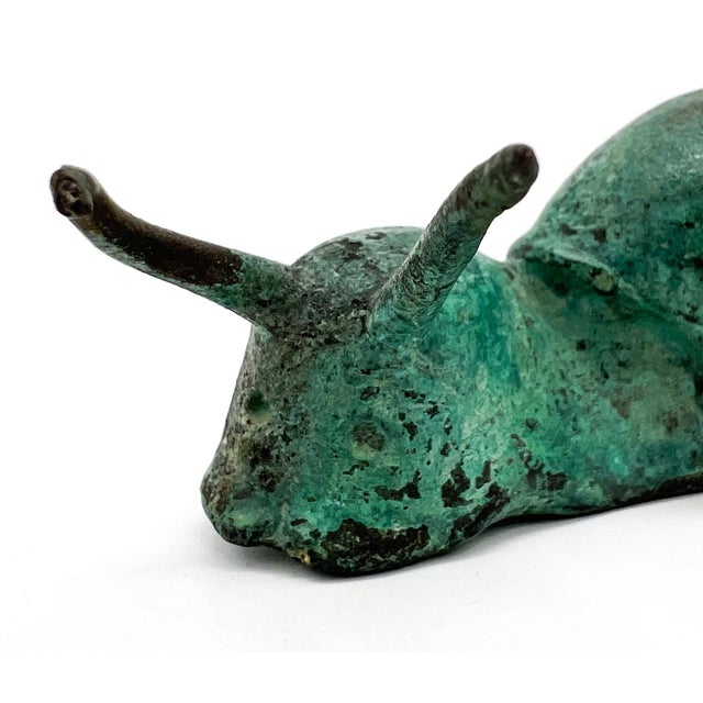 Vintage Cast Iron Sea Snail Sculpture With Verdigris Patina – Garden / Cottagecore / Whimsical For Sale - Image 10 of 10