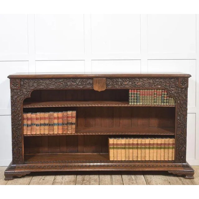 Carved Oak Open Bookcase For Sale - Image 16 of 16