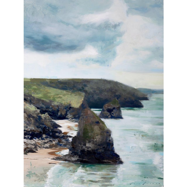 "North Coast Tides" is an oil on panel painting by Jon Doran, completed in 2026. On Cornwall's north coast, a pointed sea...