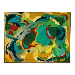 D. 1980 Post Modern Abstract Stain Painting Signed A. Cohen