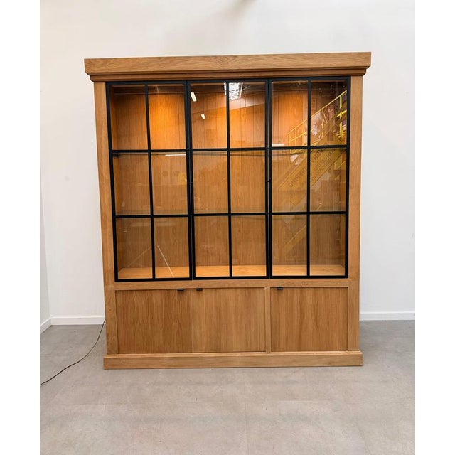 Iron Jason Display Cabinet in Oak from Flamant Interiors For Sale - Image 5 of 7